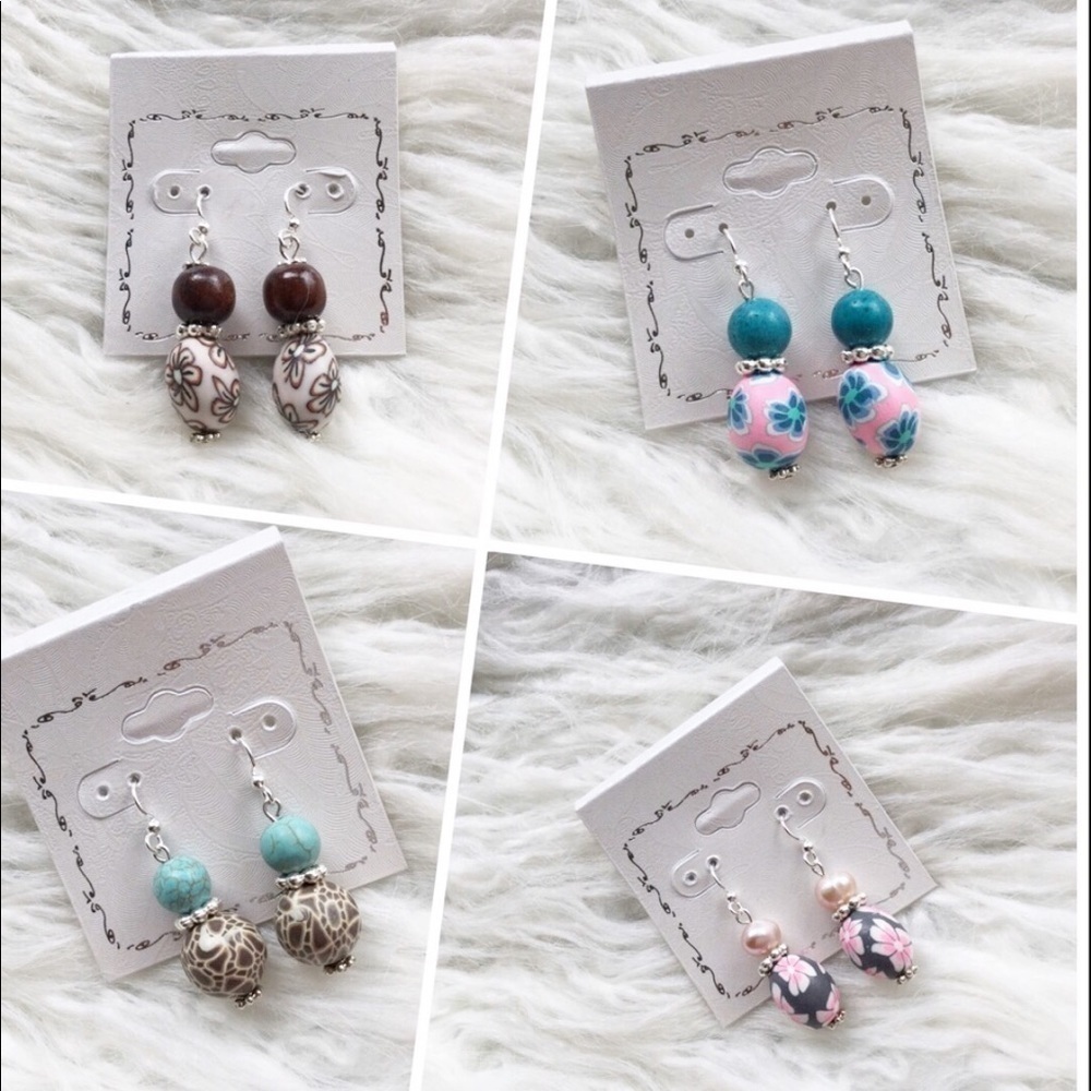 Polymer Clay Bundle of Earrings 4 pieces - Picture 1 of 8